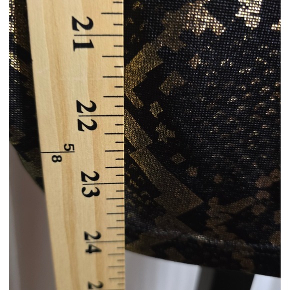 Bobeau S Top Snake Print Metallic Semi Sheer Gold Black Dolman Sleeve Ruched Hot - Picture 6 of 10